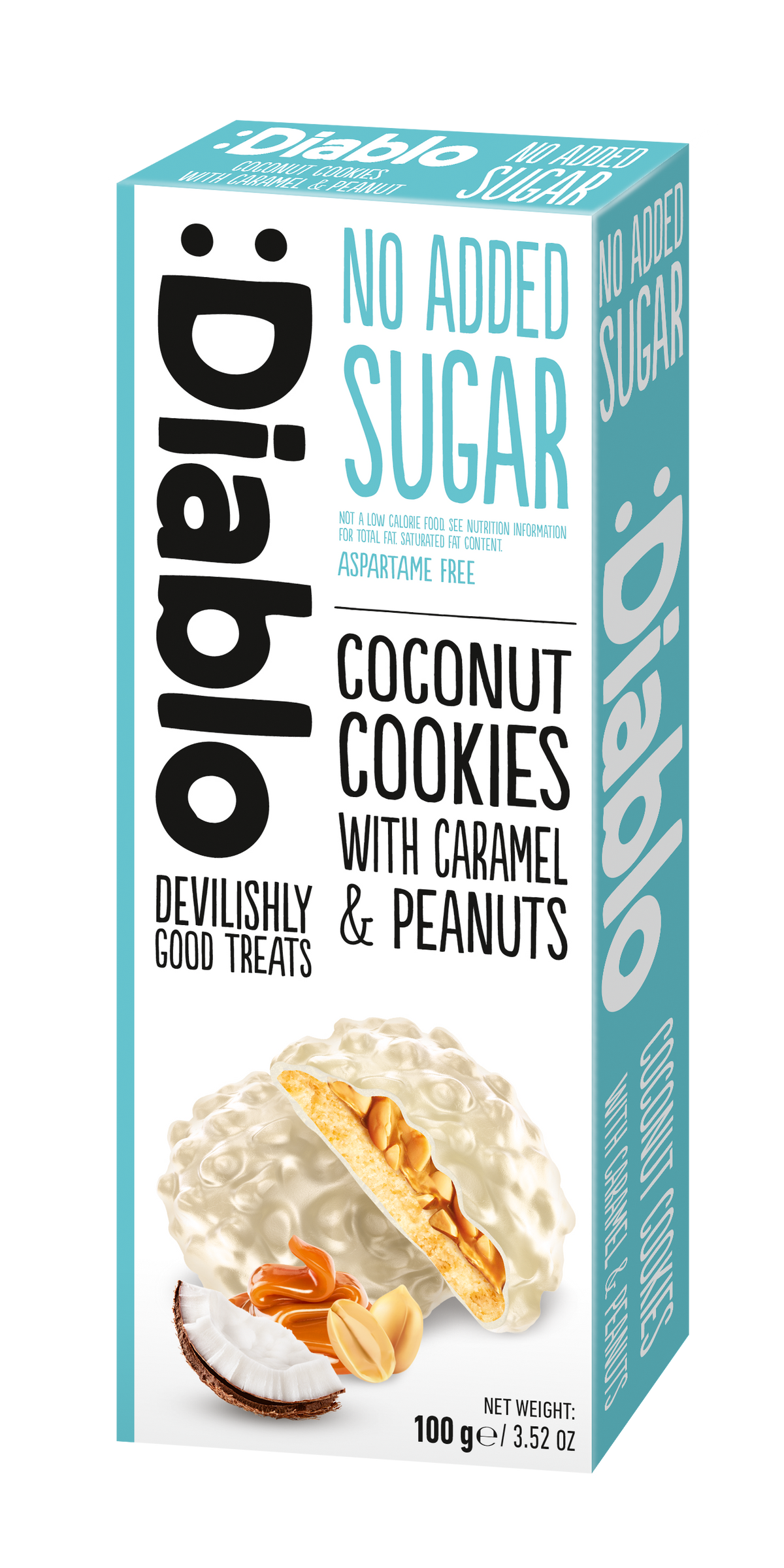 Coconut Cookies with Caramel and Peanuts (100g) Diablo Sugar Free