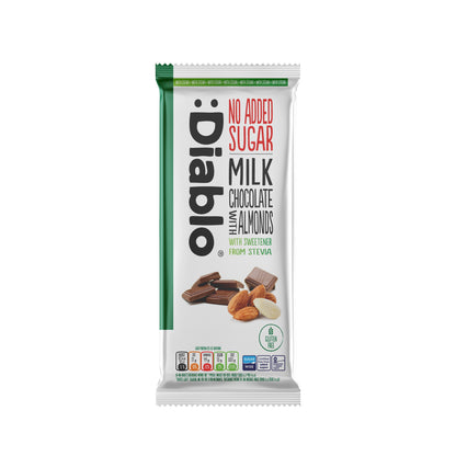 Milk Chocolate with Almonds with Stevia (75g) Diablo Sugar Free