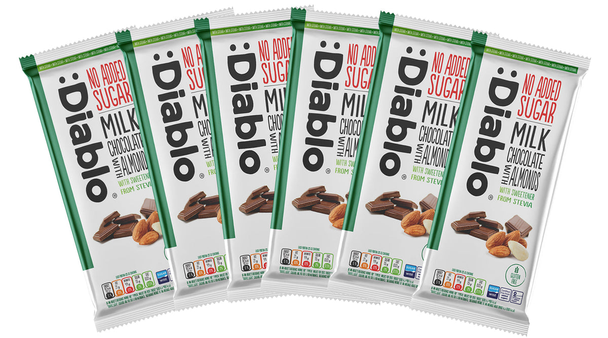Milk Chocolate with Almonds with Stevia (75g) Diablo Sugar Free