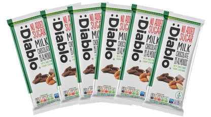 Milk Chocolate with Almonds with Stevia (75g) Diablo Sugar Free