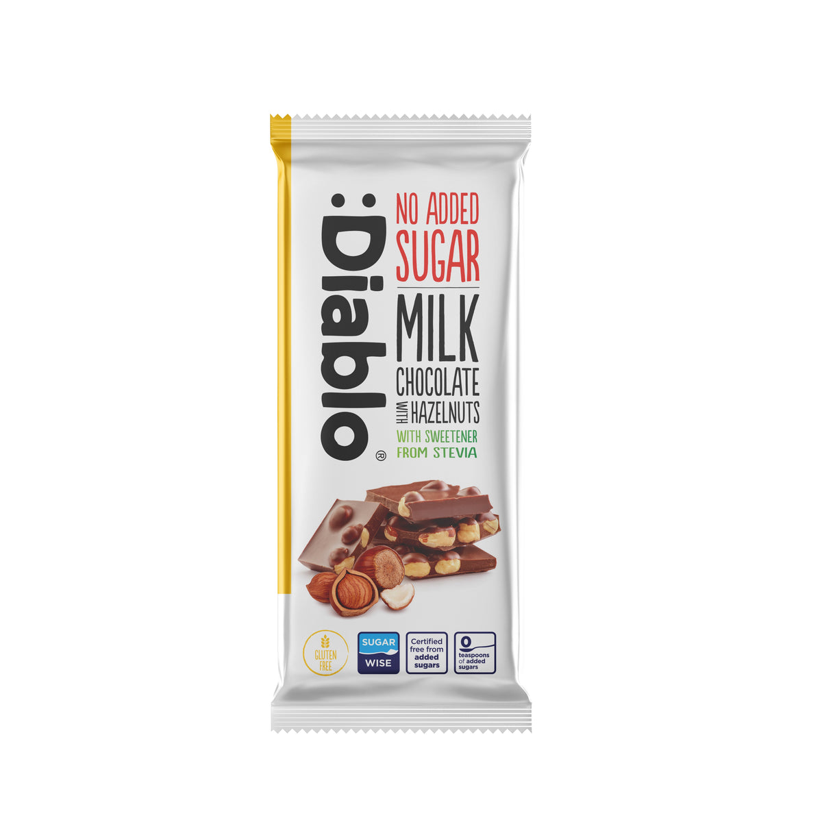 Diablo Stevia Milk Chocolate with Hazelnuts (75g) Diablo Sugar Free