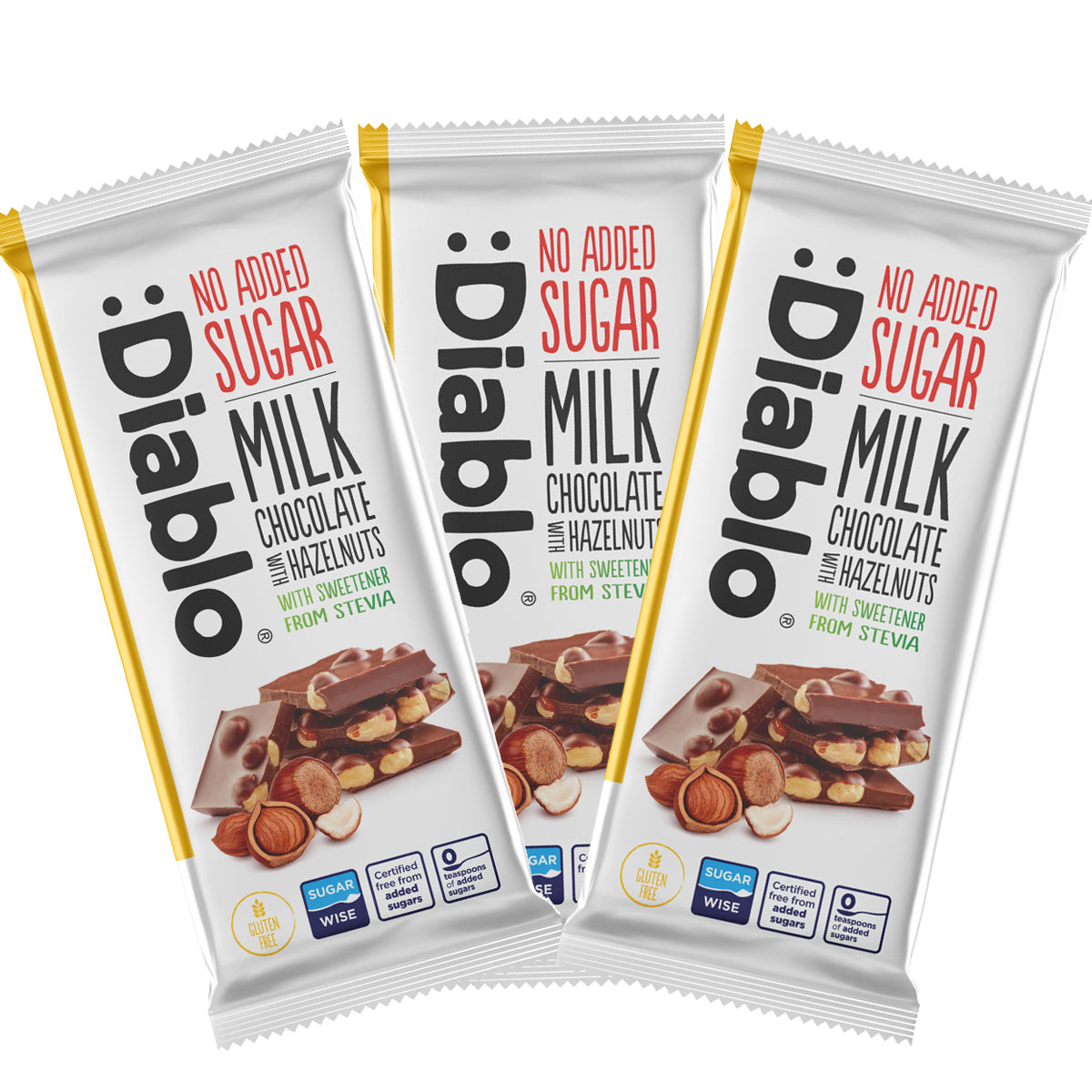 Diablo Stevia Milk Chocolate with Hazelnuts (75g) Diablo Sugar Free