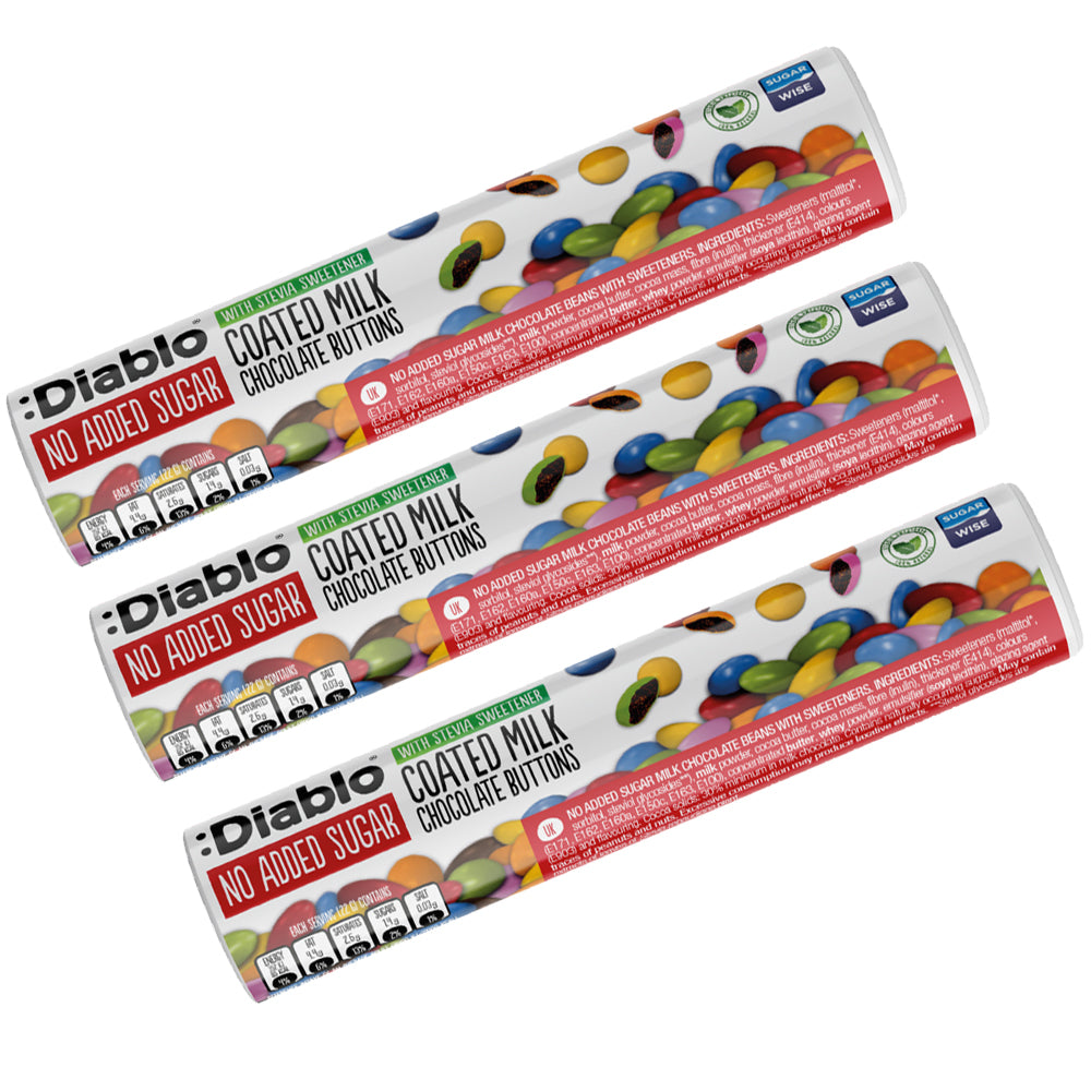 No Added Sugar Coated Milk Chocolate Buttons (22g) Diablo Sugar Free
