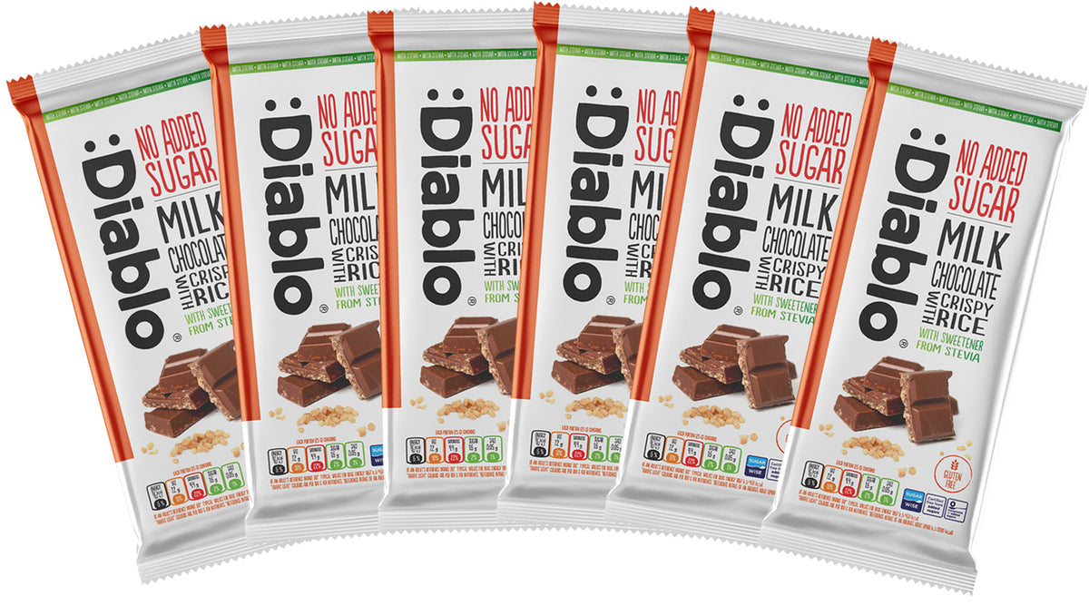 Milk Chocolate with Crispy Rice with Stevia (75g) Diablo Sugar Free