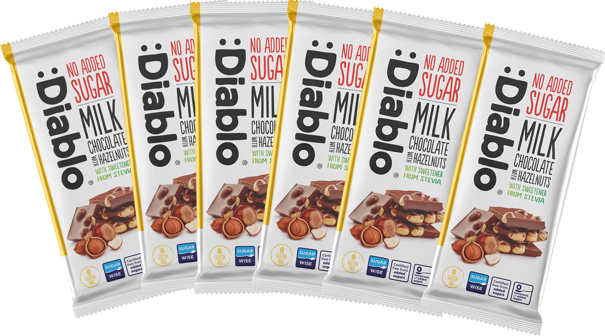 Diablo Stevia Milk Chocolate with Hazelnuts (75g) Diablo Sugar Free