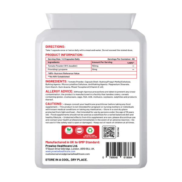 Lycopene 15mg 90 Capsules by Prowise Healthcare Blue Pirate