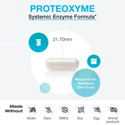 XYMOGEN ProteoXyme - Pancreatic Enzymes, Serrapeptase, Rutin, Papain & Bromelain - Designed to Support Tissue Integrity & Healthy Immune System Balance (100 Acid-Resistant Capsules)