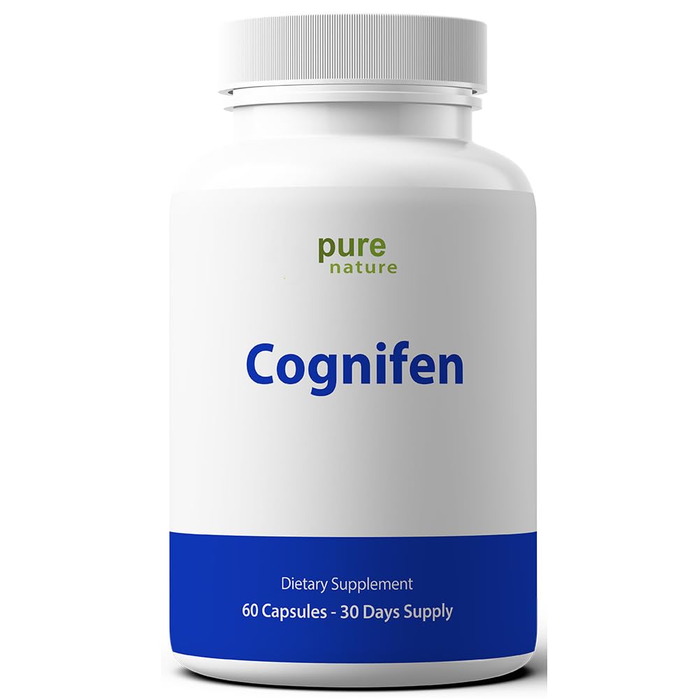 PureNature Cognifen - Memory Support Nootropic with Bacopa, Phosphatidylserine, Huperzine A, DHA, Choline and More - Non-GMO, Gluten-Free, 60 Capsules