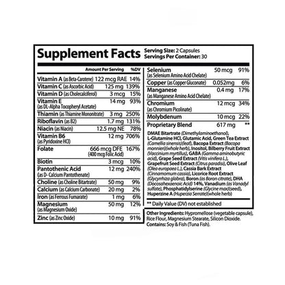 PureNature Cognifen - Memory Support Nootropic with Bacopa, Phosphatidylserine, Huperzine A, DHA, Choline and More - Non-GMO, Gluten-Free, 60 Capsules