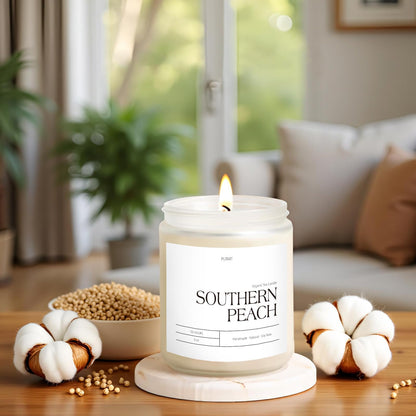Putart Peach Scented Candle – 9oz Natural Soy Wax, Aromatherapy for Stress Relief