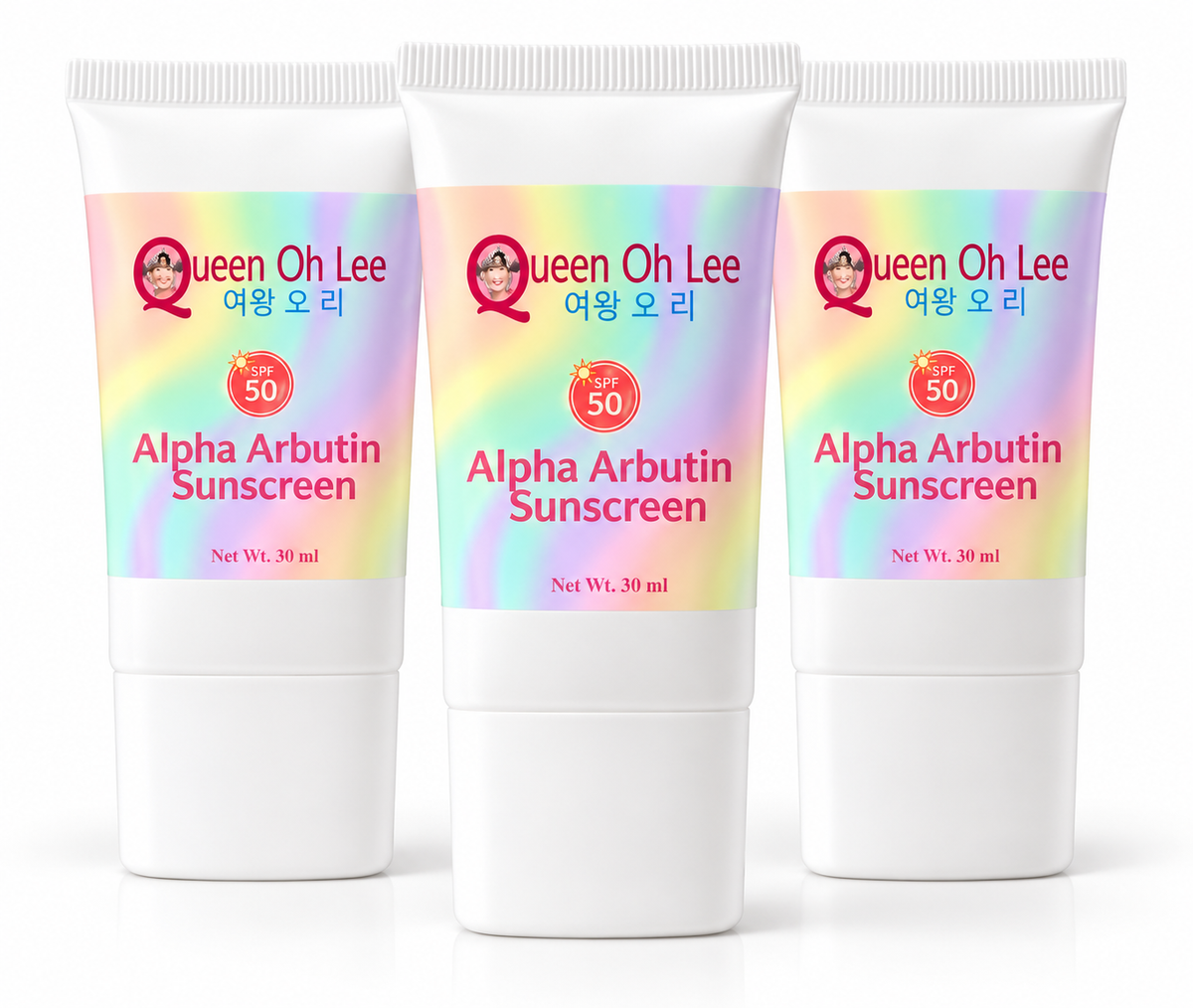 Queen Oh Lee Alpha Arbutin Sunscreen SPF 50 – 3 x 30ml Queen Oh Lee