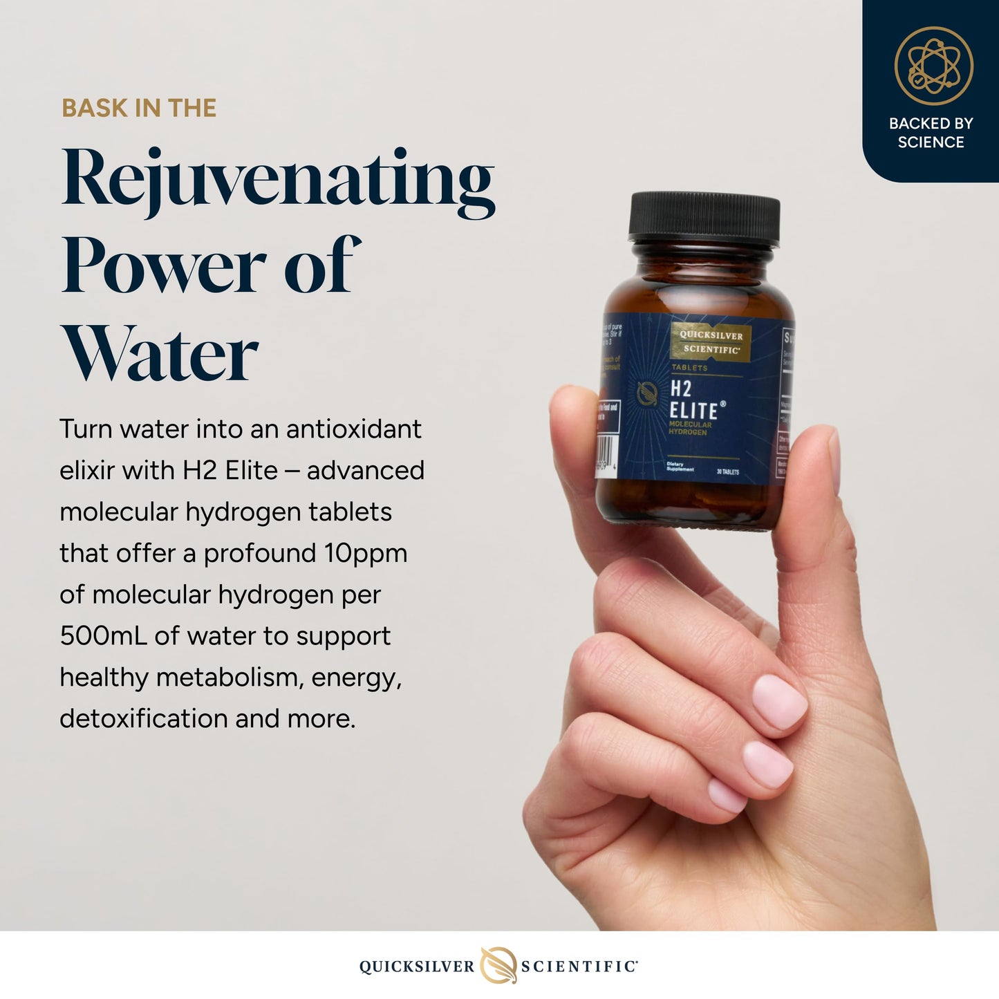 Quicksilver H2 Elite – Molecular Hydrogen Tablets for Energy & Metabolism