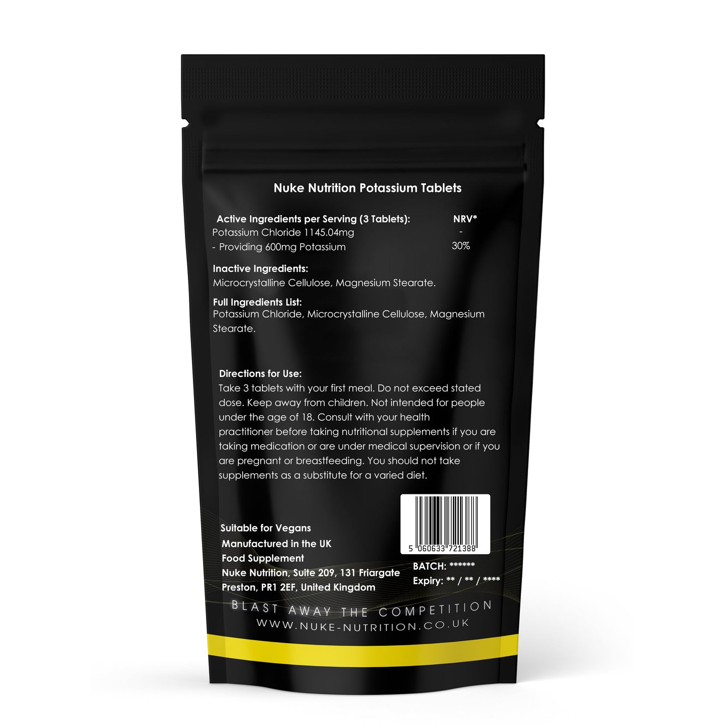 Potassium Tablets 200mg Supports Healthy Blood Pressure Nerve & Muscular Systems