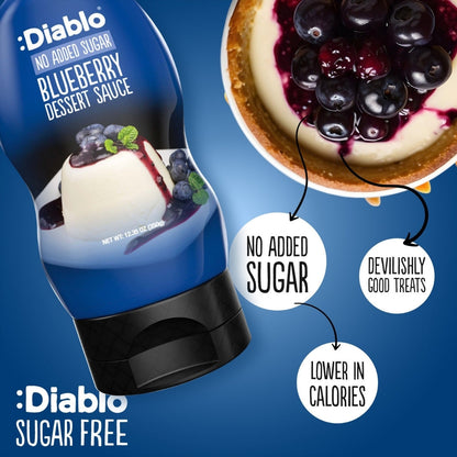 No Added Sugar Blueberry Dessert Topping (350g) Diablo Sugar Free