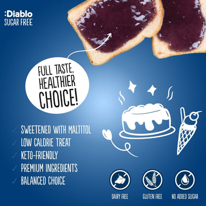 No Added Sugar Blueberry Dessert Topping (350g) Diablo Sugar Free