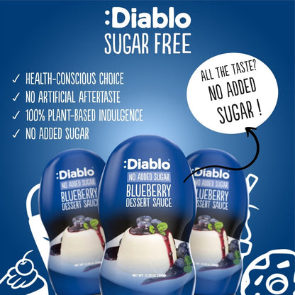 No Added Sugar Blueberry Dessert Topping (350g) Diablo Sugar Free