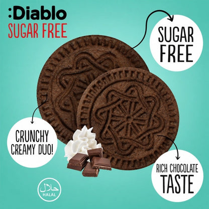 Extra Dark Sandwich Cookies with Vanilla Cream (44g) Diablo Sugar Free