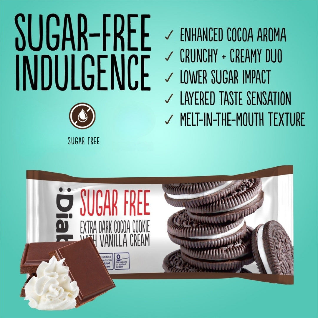 Extra Dark Sandwich Cookies with Vanilla Cream (44g) Diablo Sugar Free