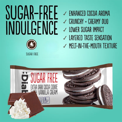 Extra Dark Sandwich Cookies with Vanilla Cream (44g) Diablo Sugar Free