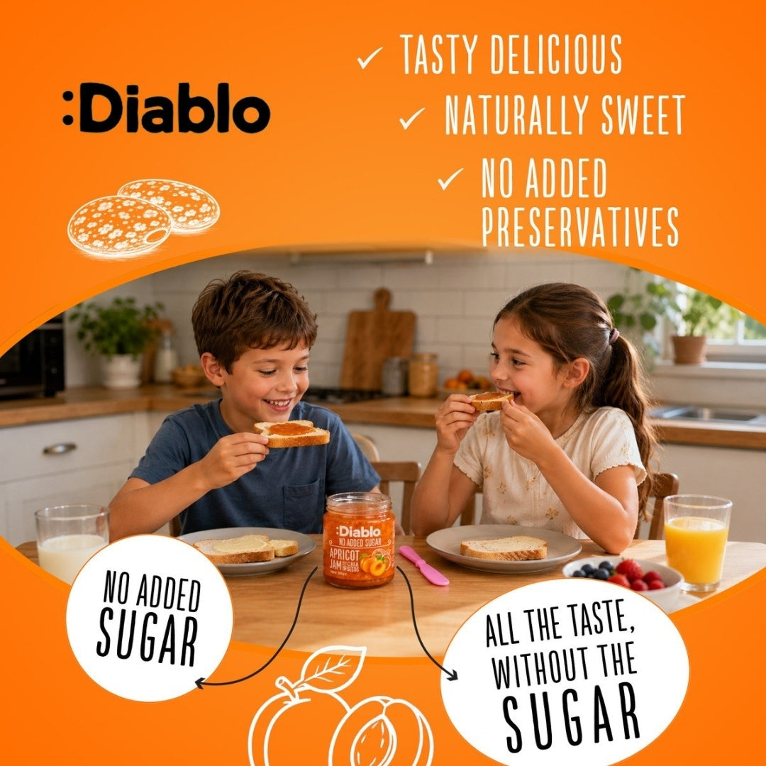 No Added Sugar Apricot & Chia Seed Jam 230g Diablo Sugar Free