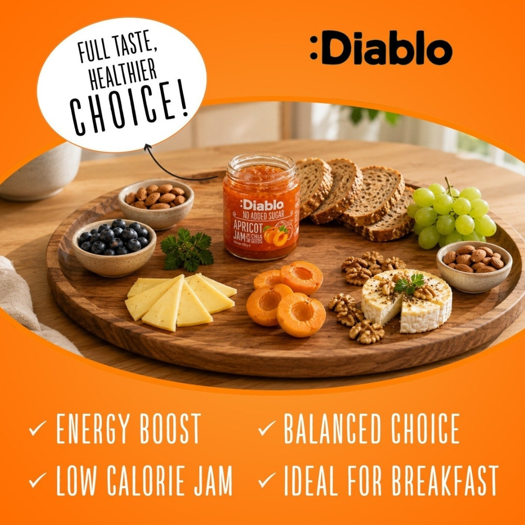 No Added Sugar Apricot & Chia Seed Jam 230g Diablo Sugar Free