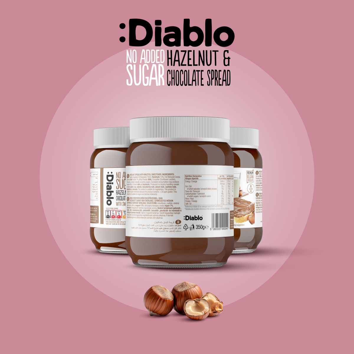 No Added Sugar Hazelnut Chocolate Spread Diablo Sugar Free