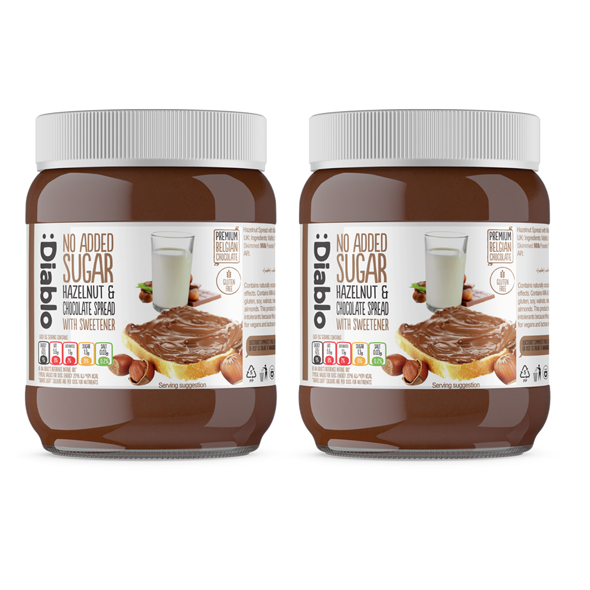 No Added Sugar Hazelnut Chocolate Spread Diablo Sugar Free