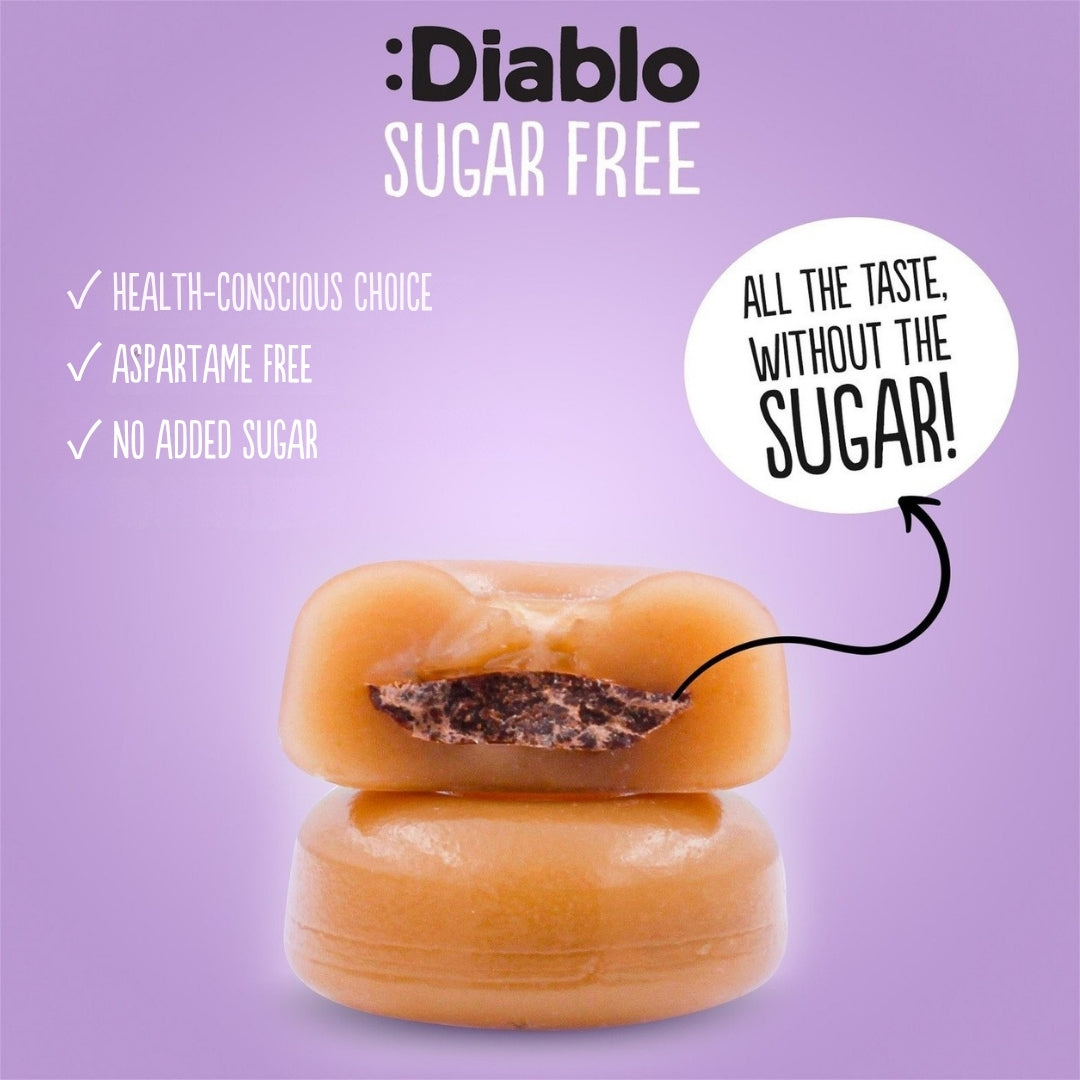 No Added Sugar Butter Filled with Chocolate Sweets (75g) Diablo Sugar Free