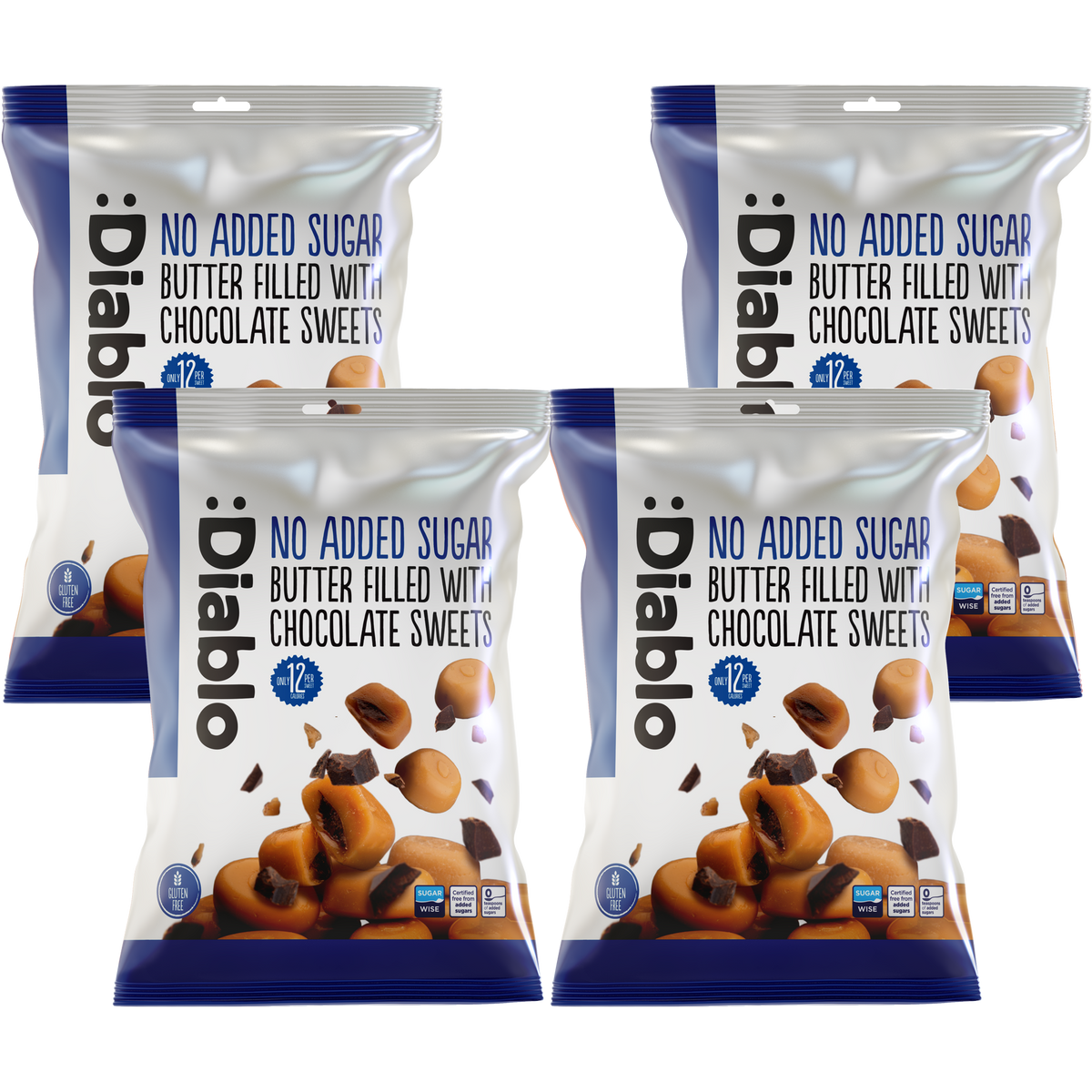 No Added Sugar Butter Filled with Chocolate Sweets (75g) Diablo Sugar Free