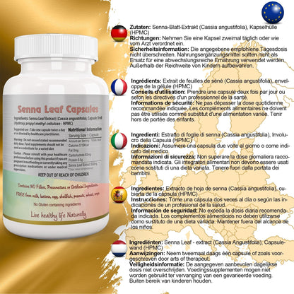 Ayushya Senna Leaf (Cassia angustifolia) Capsules Digestive Regularity Support - Vegan, Gluten Free, Non-GMO, 60 Capsules