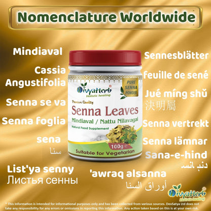 DivyaHerb Senna Leaves Powder 100 gram - Bowel Regularity Support