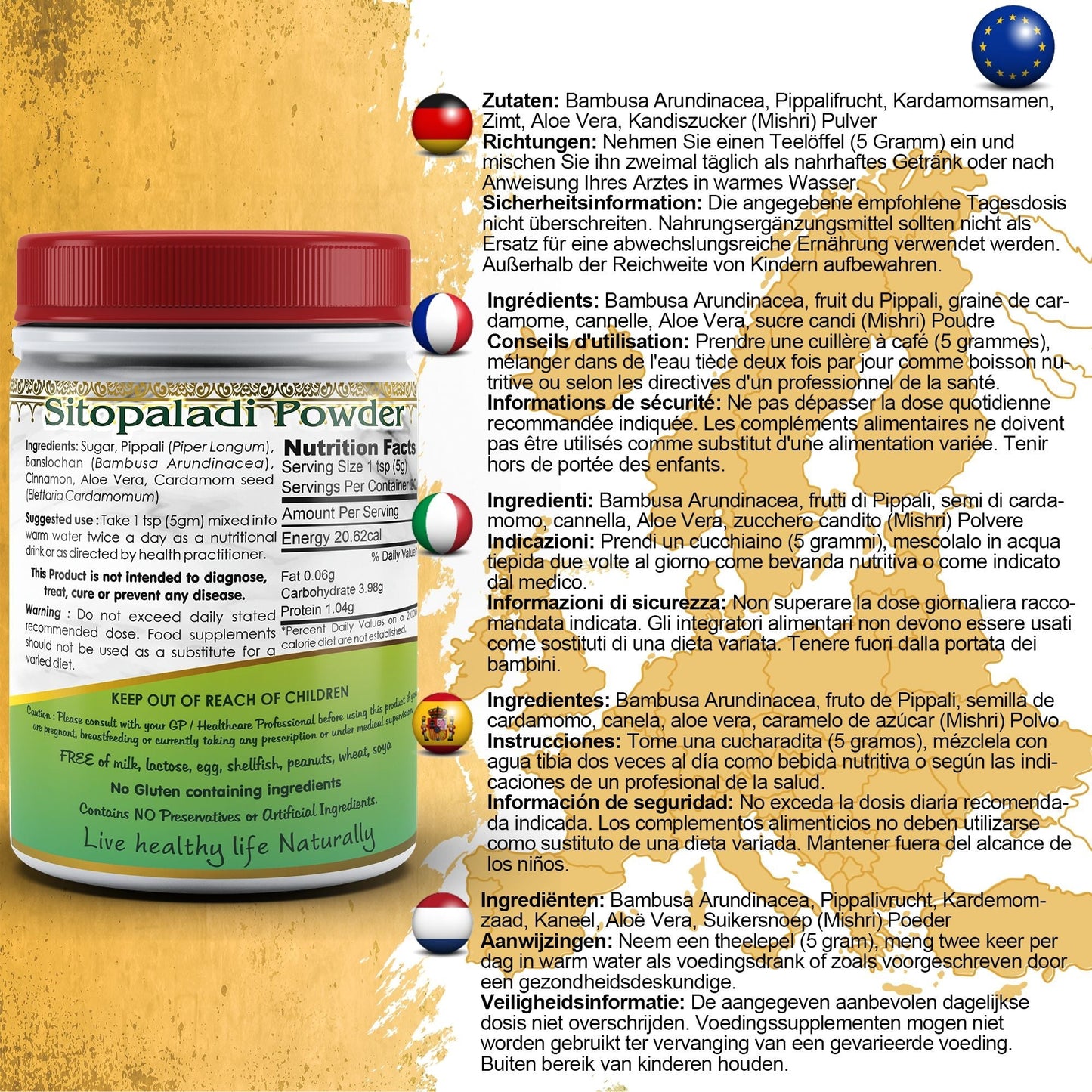 DivyaHerb Sitopaladi Powder 100 gram - Throat Comfort Support