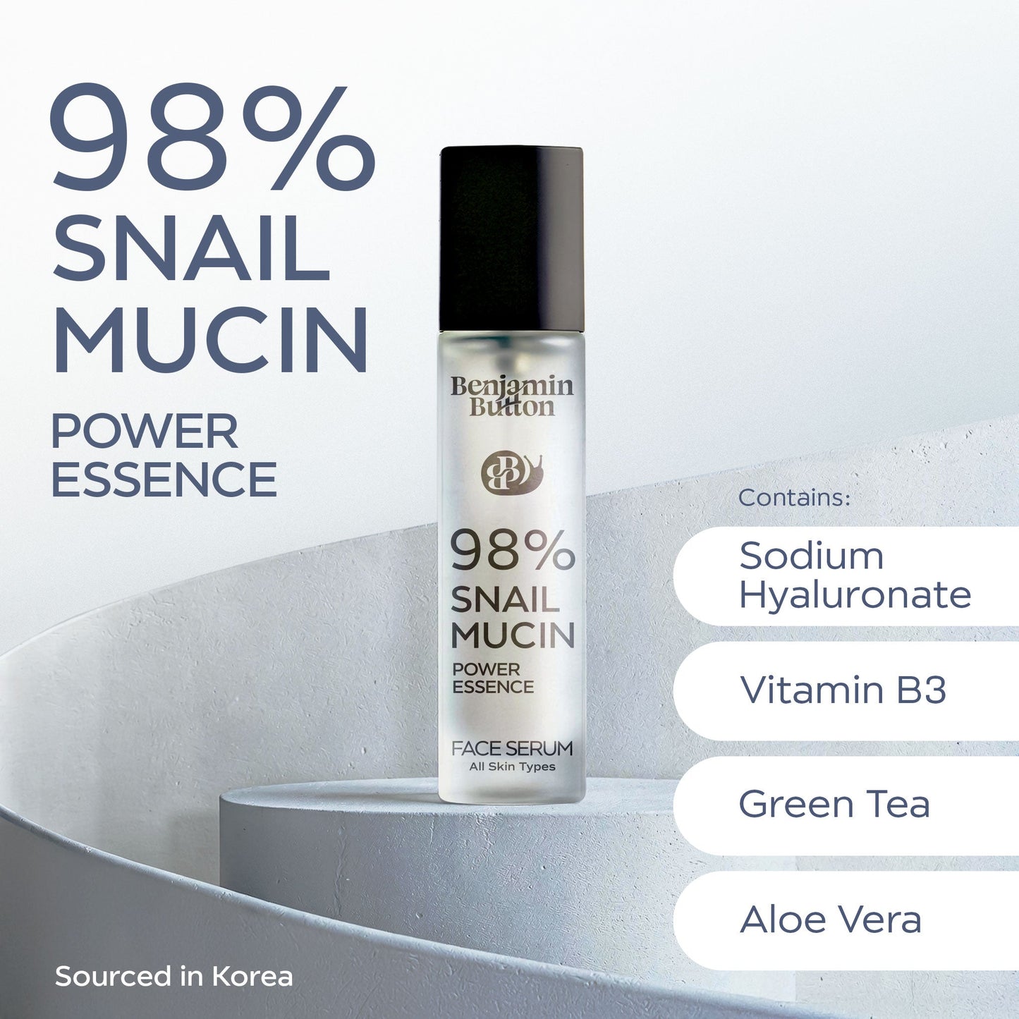Snail Mucin Serum 98% - Hydrating Snail Secretion Serum - 100ml