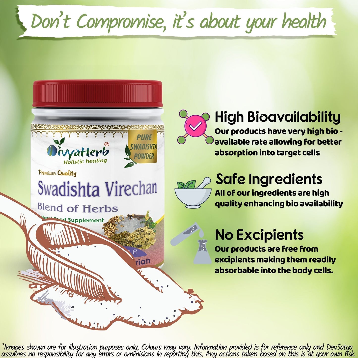 DivyaHerb Swadista Virechan Powder 100 gram - Bowel Regularity Support