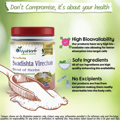 DivyaHerb Swadista Virechan Powder 100 gram - Bowel Regularity Support