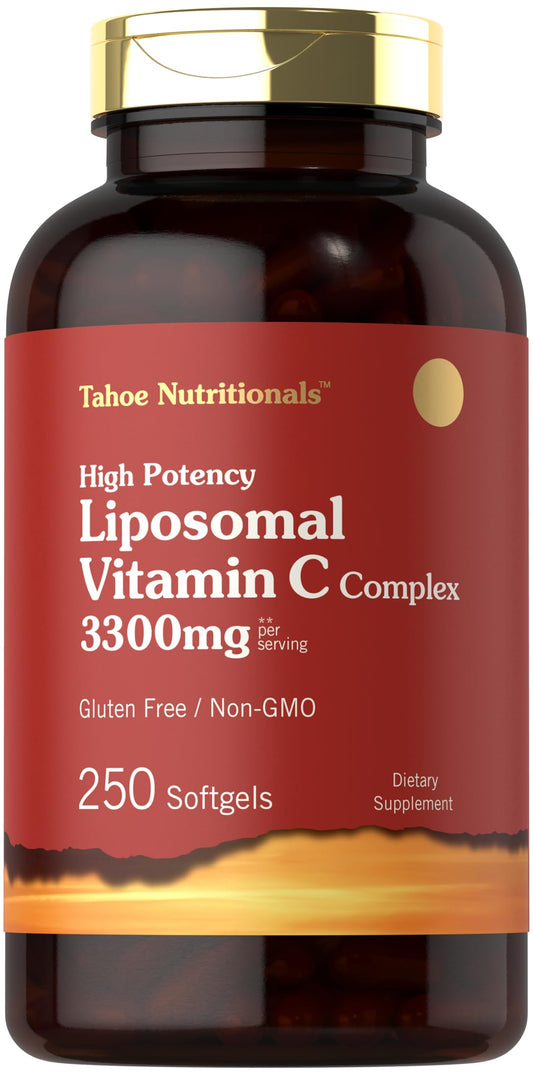 Tahoe Nutritionals Liposomal Vitamin C Complex | 3300mg | 250 Softgels | High Potency | Non-GMO, Gluten Free Supplement BritishVita | Premium UK Vitamins & Wellness Supplements