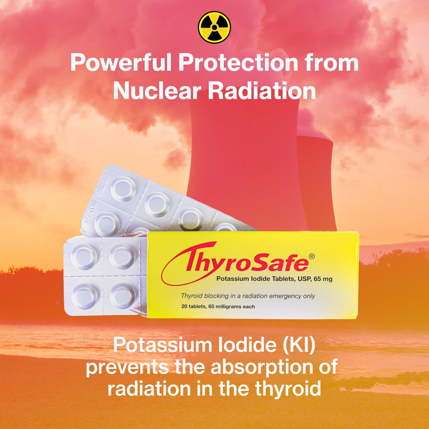 ThyroSafe 65mg Potassium Iodide Tablets (20 Pack) – Thyroid Radiation Protection