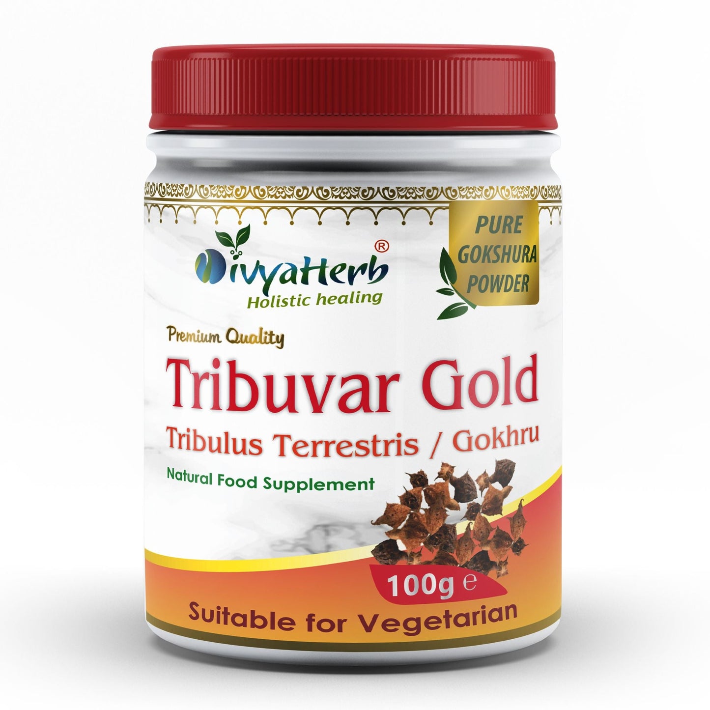DivyaHerb Gokshura / Tribuvar Powder 100 gram - Natural Herbal Wellness