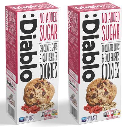 No Added Sugar Chocolate Chip & Goji Berry Cookies (135g) Diablo Sugar Free