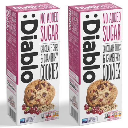 No Added Sugar Chocolate Chip & Cranberry Cookies (135g) Diablo Sugar Free