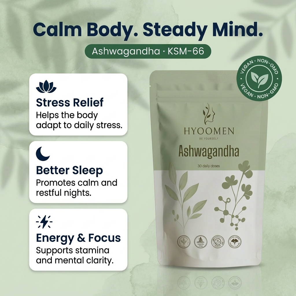 KSM-66 Ashwagandha 500mg Capsules Hyoomen
