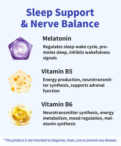 VLL Melatonin 5mg Oral Sleep Strips – Fast-Dissolving Sleep Aids (30 Count)