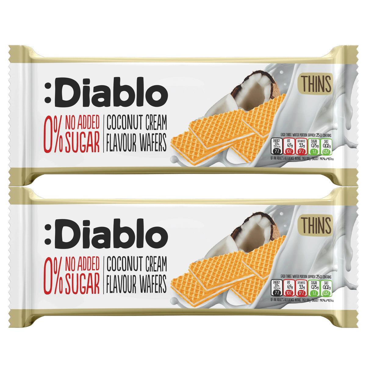 No Added Sugar Coconut Cream Flavoured Wafer (150g) Diablo Sugar Free