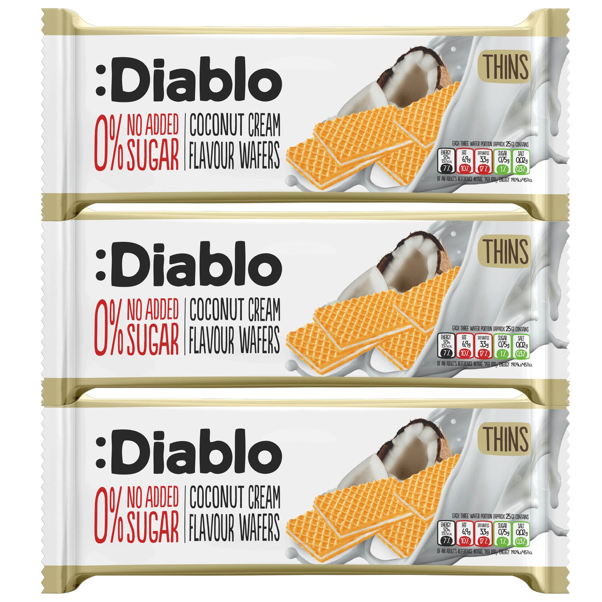 No Added Sugar Coconut Cream Flavoured Wafer (150g) Diablo Sugar Free