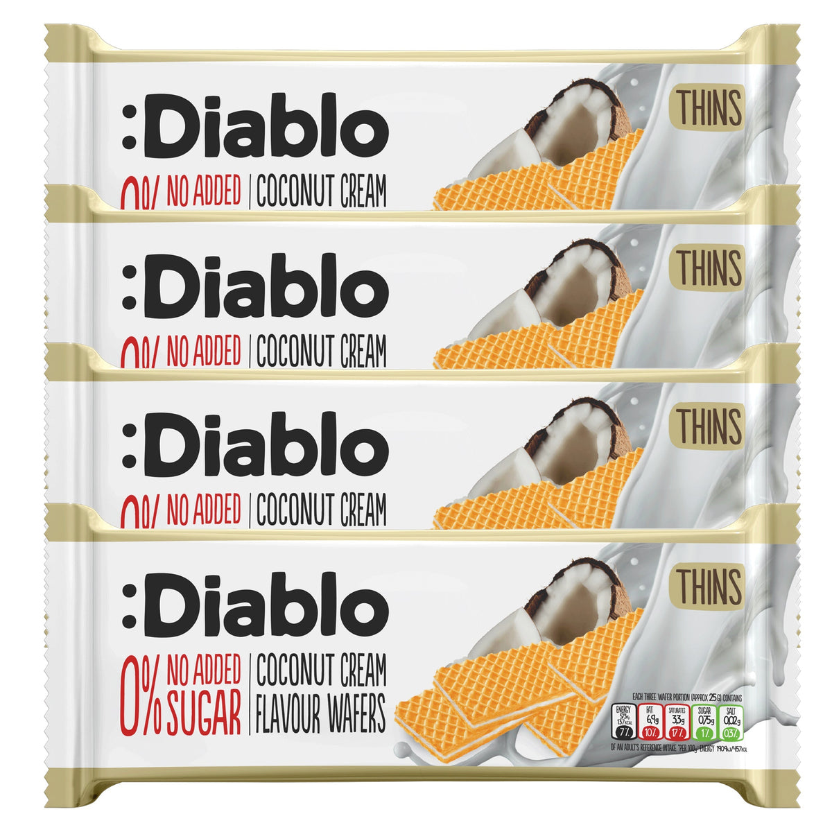 No Added Sugar Coconut Cream Flavoured Wafer (150g) Diablo Sugar Free