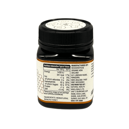 Wedderspoon Raw Manuka Honey 400 MGO – 250g Natural Health World UK