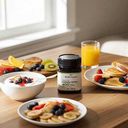 Wedderspoon Raw Organic Manuka Honey 400 MGO – 500g Natural Health World UK