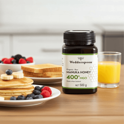 Wedderspoon Raw Organic Manuka Honey 400 MGO – 500g Natural Health World UK