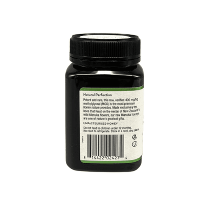 Wedderspoon Raw Organic Manuka Honey 400 MGO – 500g Natural Health World UK