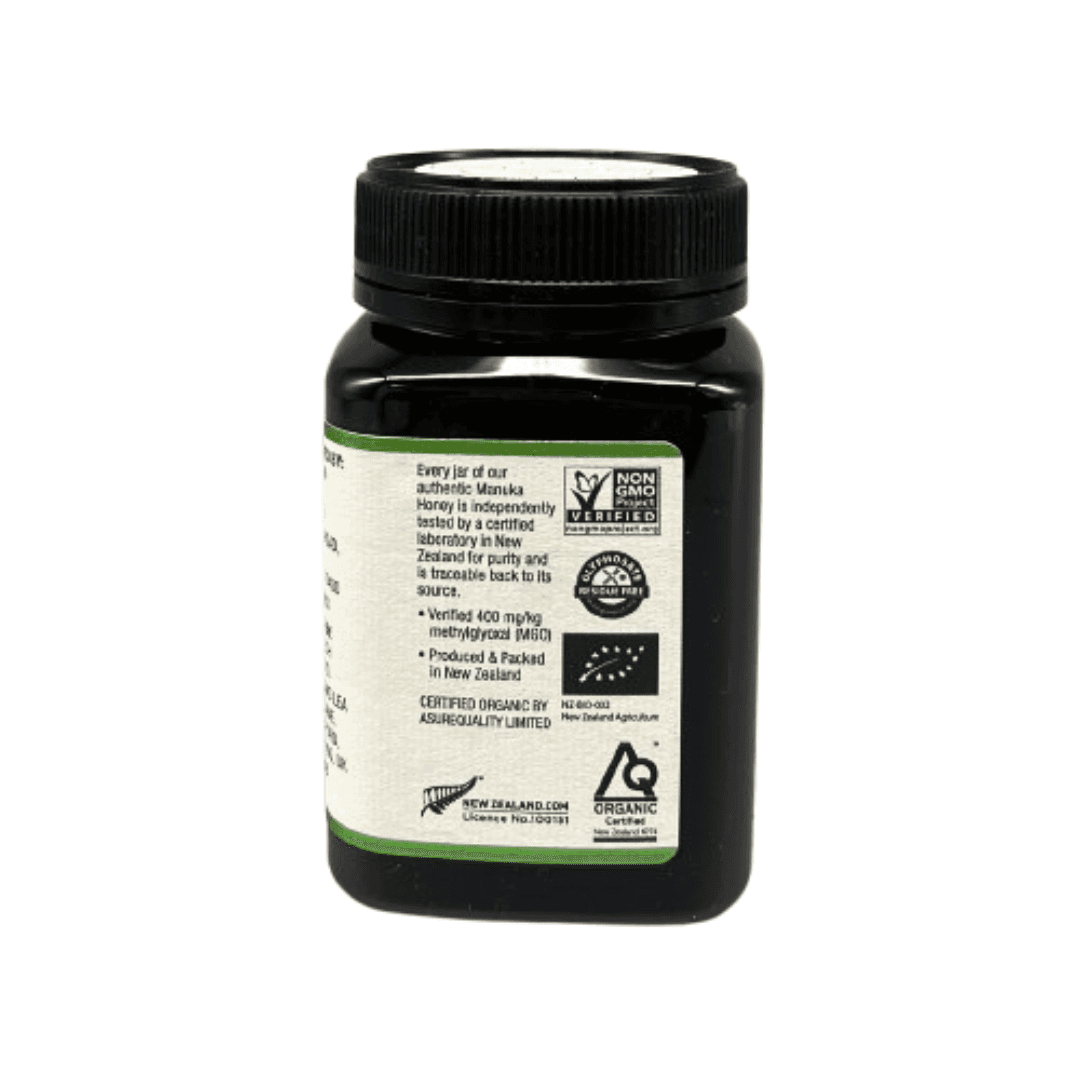 Wedderspoon Raw Organic Manuka Honey 400 MGO – 500g Natural Health World UK